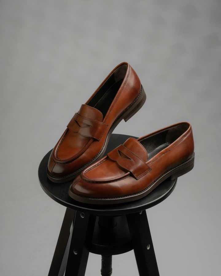 Erkek Taba Deri Loafer